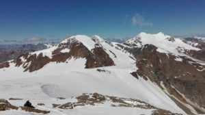Dal Vioz verso il monte Cevedale e il Palon de la Mare